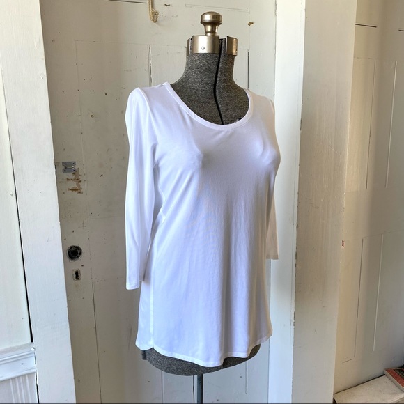 J Jill White Luxe Supima Cotton A-Line Tunic Top - Picture 5 of 12
